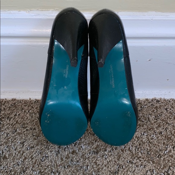 Christian Siriano black snakeskin heels - Picture 4 of 4